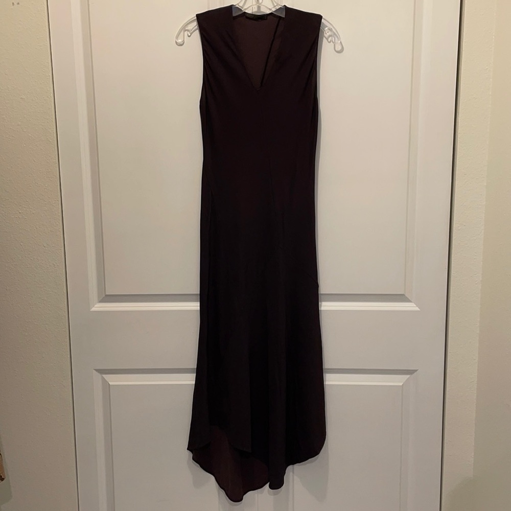 Narciso Rodriguez V-Neck Brown Maxi Dress